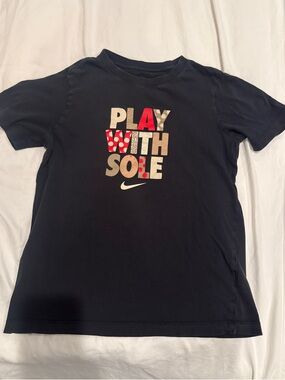 Nike Black Tee with Red & Cream 'Play With Sole' Graphic
